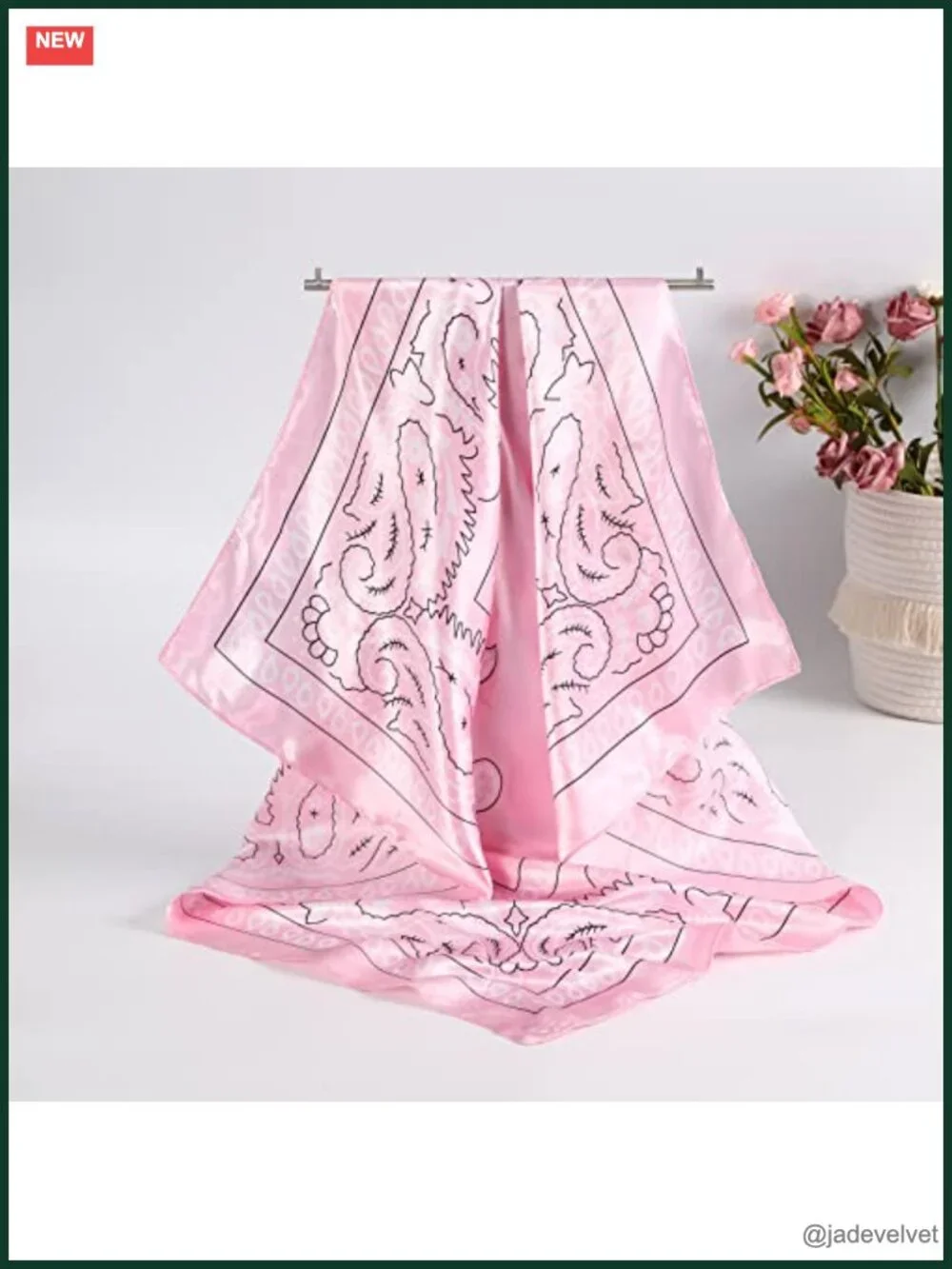 4 Pack Large Square Silk-Like Satin Scarves for Hair and Fashion